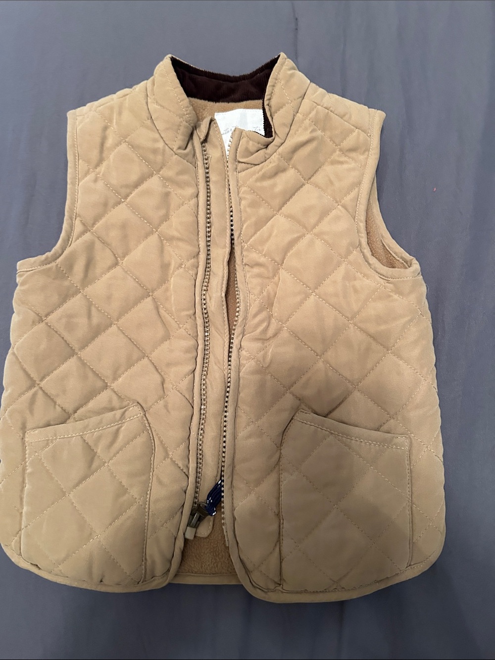 Starting Out Quilted Tan Kids Vest